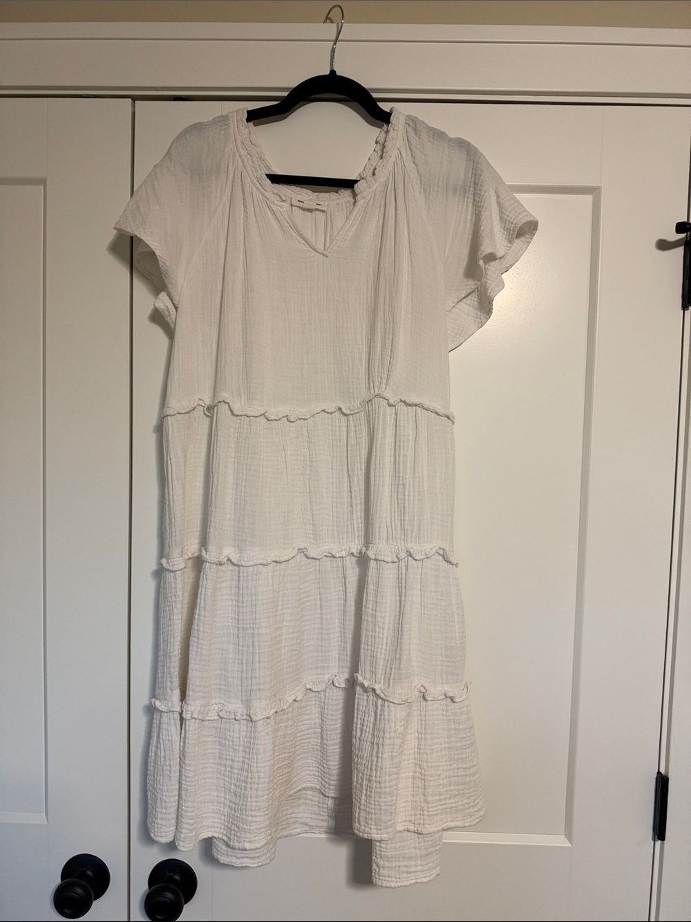 beachlunchlounge Ivory Ruffled Tiered Midi Dress